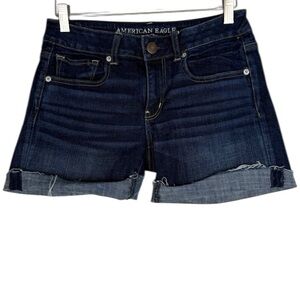 American Eagle Outfitters Stretch Denim Jean Shorts Dark Wash Women’s Size 6